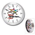 10" Brushed Metal Wall Clock w/ Glass Lens